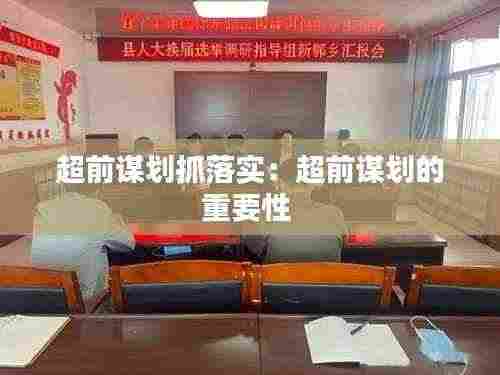 超前谋划抓落实:超前谋划的重要性