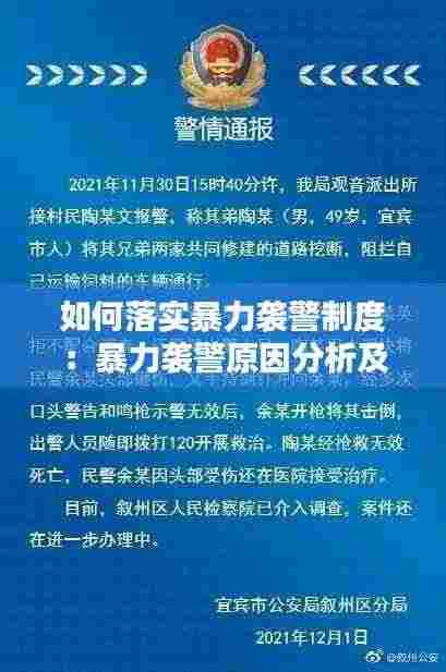 如何落实暴力袭警制度：暴力袭警原因分析及对策建议 