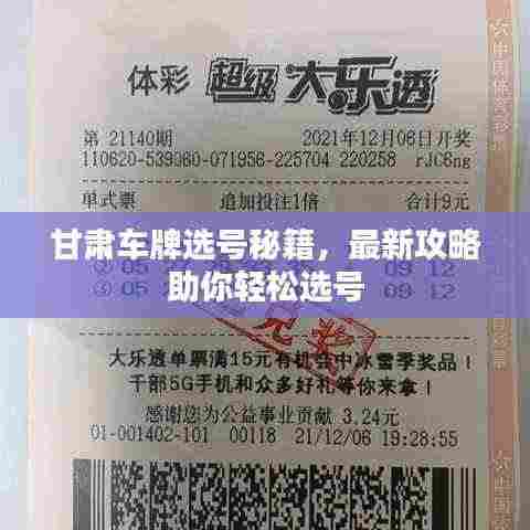 甘肃车牌选号秘籍,最新攻略助你轻松选号