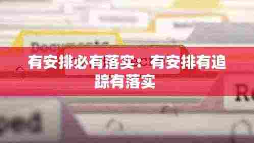 有安排必有落实:有安排有追踪有落实