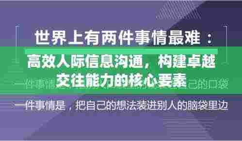 高效人际信息沟通,构建卓越交往能力的核心要素