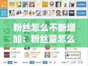 粉丝怎么不断增加:粉丝量怎么增加