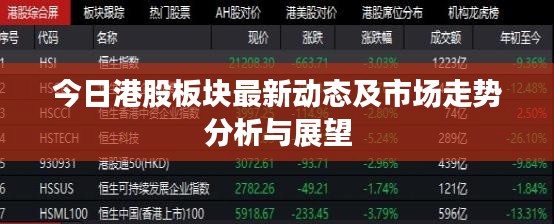今日港股板块最新动态及市场走势分析与展望