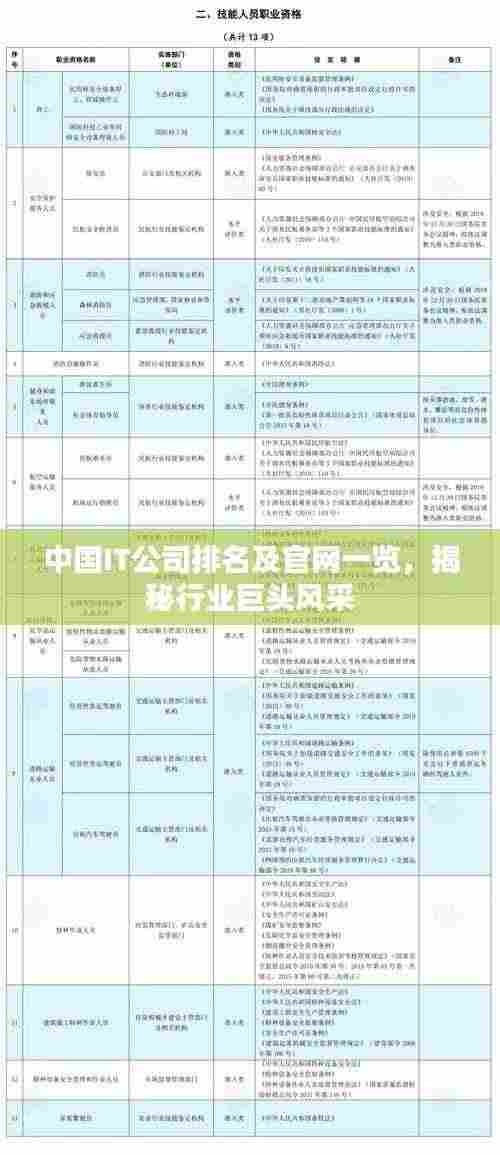 中国IT公司排名及官网一览,揭秘行业巨头风采