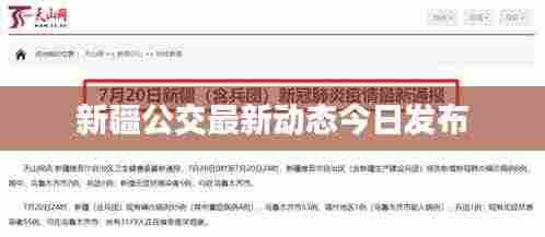 新疆公交最新动态今日发布