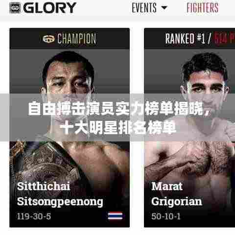 自由搏击演员实力榜单揭晓，十大明星排名榜单